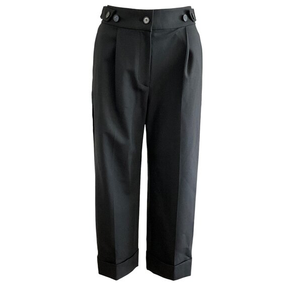 Club Monaco Wool Blend Tab Detail Trouser Black 0 - Picture 1 of 10